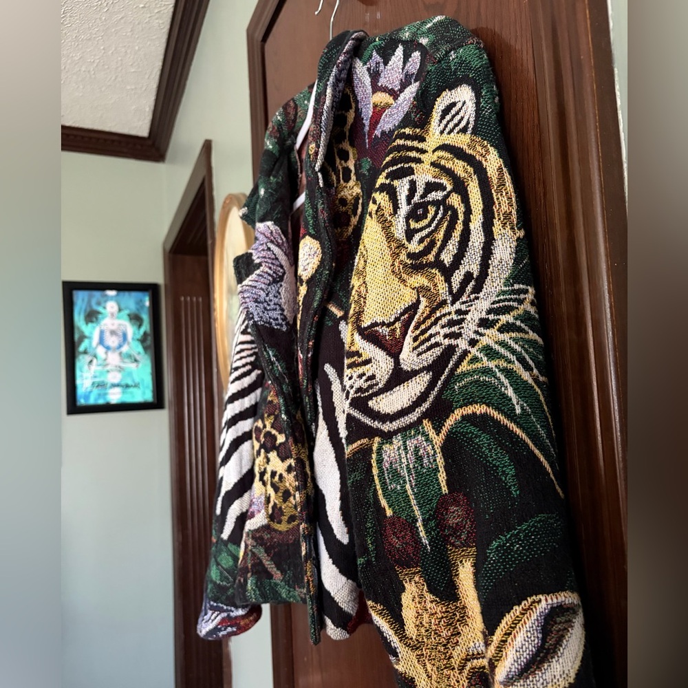 Vintage 90’s tapestry jacket safari animal - Picture 5 of 7
